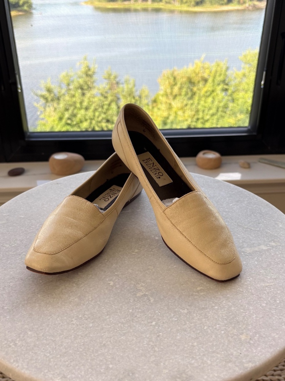Enzo Angiolini Leather Pointed-Toe Flats – Tan/Nude – Great Condition Sz 7